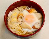 ワンボールレンジうどんの具、温玉竹輪作り方5写真