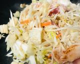 野菜パック活用のお好み焼き●豚玉もやし焼き作り方1写真