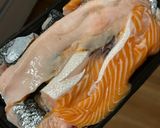 サーモンハラスの甘辛煮作り方1写真