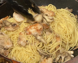 簡単！舞茸と水菜のヘルシー和風パスタ作り方3写真