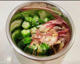 冷たいスープ♡豆腐とオクラの梅風味作り方1写真
