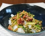 カブの葉と梅干しふりかけのふりかけご飯作り方7写真