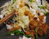 福神漬け辛子鱈子ピーマンの焼きそば作り方2写真