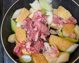簡単厚揚げと、豚こま肉の味噌炒め作り方2写真