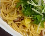じゃがいもとちくわの春色香るパスタ💚作り方7写真