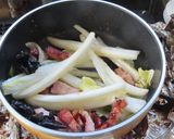 ベーコン白菜キクラゲ青唐辛子の中華パスタ作り方7写真