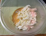 レンジで5分！茹でうどんのコク旨カルボ風うどん作り方3写真