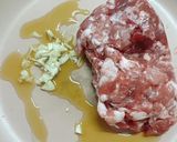 味研焼肉の生だれで青じそ和風ひき肉パスタ作り方5写真