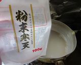 そば湯でつくる抹茶寒天作り方1写真
