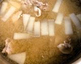 豚バラ肉と大根＆葉っぱ入りお味噌汁作り方6写真