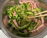 混ぜて焼くだけの!ゴーヤの卵とじ焼き作り方1写真