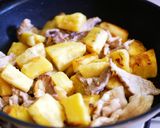さつまいもと豚肉のカルボナーラ風作り方3写真