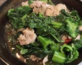 フライパンで豚肉と高菜と高野豆腐の炒め煮作り方5写真
