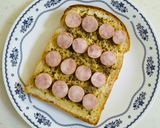 朝食ランチ♡粒マスタードウインナーチーズトースト作り方2写真