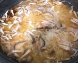 簡単🔰秋冬ポカポカ♨️カニと水菜ときのこの雑炊作り方3写真