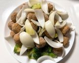 肉団子と揚げなすの甘酒入BBQソース炒め作り方3写真