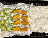 簡単時短ランチ☆かぼちゃ玉ねぎの彩り野菜トースト作り方4写真