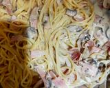 マッシュルームとベーコンのクリームパスタ作り方6写真