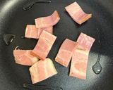 うどんのキムチカルボナーラ作り方2写真
