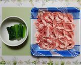 簡単夕飯レンジ味しみ柔らか豚肉小松菜厚揚げ肉豆腐作り方1写真