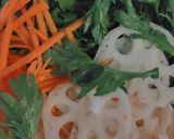 春菊とれんこんの野菜天丼作り方1写真