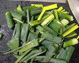 葉たまねぎと豚こま肉のゴマ油醤油炒め作り方5写真