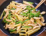 むね肉とじゃが芋のオイスターマヨ青椒肉絲作り方6写真
