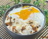 とろ〜り温玉＆ひき肉とナスのチーズ丼作り方12写真