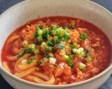 白服厳禁！濃厚どろどろ血の池トマトうどん作り方5写真