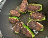 ピーマンのひき肉詰め焼き　たまごなし作り方4写真