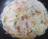 激うま！♫焼銀鮭のクリームスパゲティ♫作り方3写真