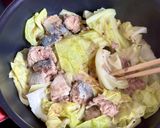 キャベツと鯖缶のオイスター蒸し作り方4写真