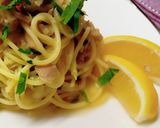 ツナと玉ねぎのスパゲッティ レモン添え作り方6写真