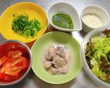 サバ缶deジェノベーゼ風★蕎麦サラダ作り方1写真