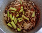 手作り鶏団子と アスパラ 舞茸のケチャップ煮込み作り方6写真