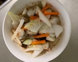 ゴロゴロ野菜魚肉梅トマト親子丼味炒煮風作り方11写真
