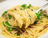 オイルサーディンとニラのパスタ作り方11写真