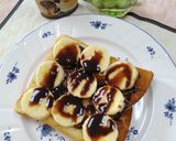 パンにバナナ&チョコレートシロップ美味♬作り方5写真