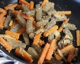 にんじんと椎茸とこんにゃくの味噌きんぴら作り方4写真