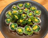 菜の花🌼 肉巻き 柚子塩のせ作り方5写真