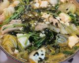 鶏胸肉と豆腐豆苗の韓国海苔煮込み作り方4写真