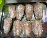ピーマンのひき肉詰め焼き　たまごなし作り方3写真