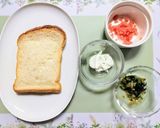 簡単朝食!食パンで野沢菜と明太子トースト作り方1写真