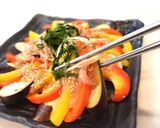 なすとパプリカの生姜みそカルパッチョ作り方6写真