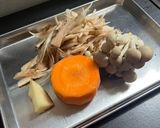 人参ごぼうしめじのきんぴら作り方1写真