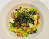 チンゲン菜とウィンナーのオイルパスタ作り方4写真