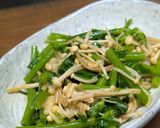 青菜とエノキの辛子和え作り方4写真