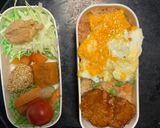 全てレンジ洋風味噌親子丼味オムライス弁当作り方17写真