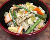 山菜・きのこたっぷり!秋の具だくさん炊き込みご飯作り方6写真