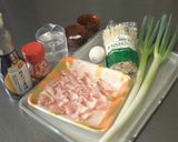 ネギと豚肉のスーラタン丼作り方1写真
